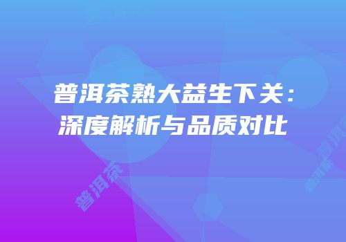 普洱茶熟大益生下关：深度解析与品质对比