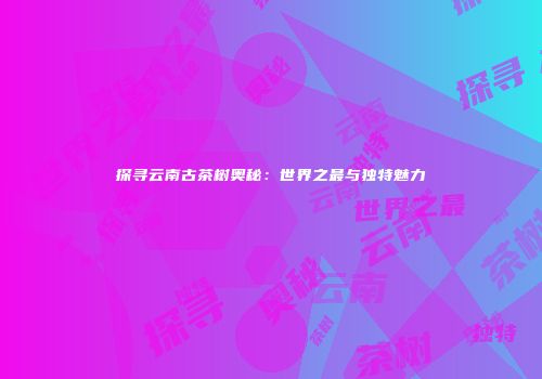 探寻云南古茶树奥秘：世界之最与独特魅力