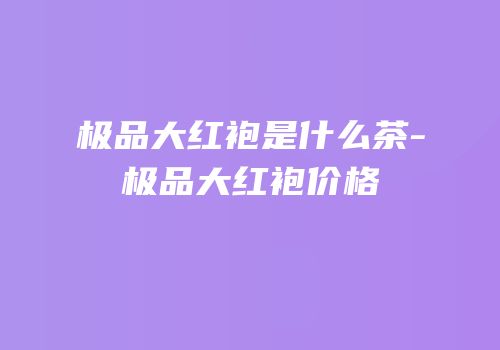 极品大红袍是什么茶-极品大红袍价格