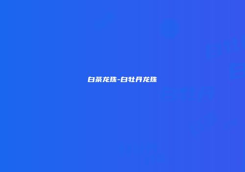 白茶龙珠-白牡丹龙珠