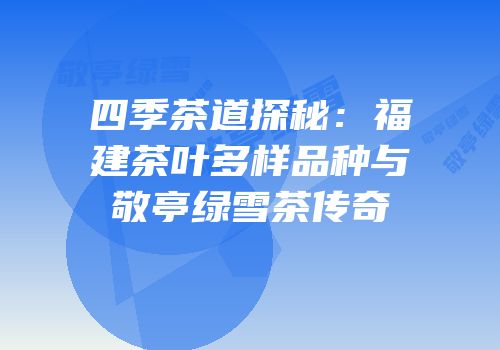 四季茶道探秘：福建茶叶多样品种与敬亭绿雪茶传奇