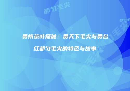 贵州茶叶探秘：贵天下毛尖与贵台红都匀毛尖的特色与故事