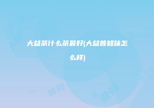 大益茶什么茶最好(大益普知味怎么样)