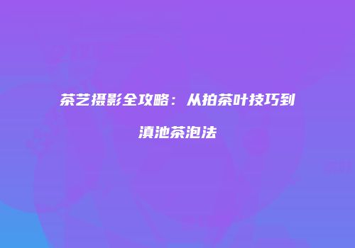 茶艺摄影全攻略：从拍茶叶技巧到滇池茶泡法