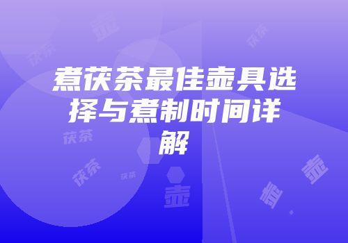 煮茯茶最佳壶具选择与煮制时间详解