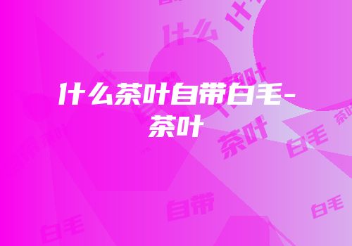 什么茶叶自带白毛-茶叶
