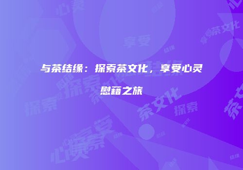 与茶结缘：探索茶文化，享受心灵慰藉之旅
