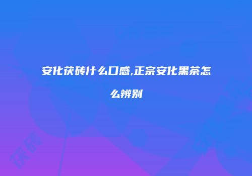 安化茯砖什么口感,正宗安化黑茶怎么辨别