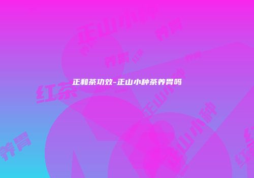 正和茶功效-正山小种茶养胃吗
