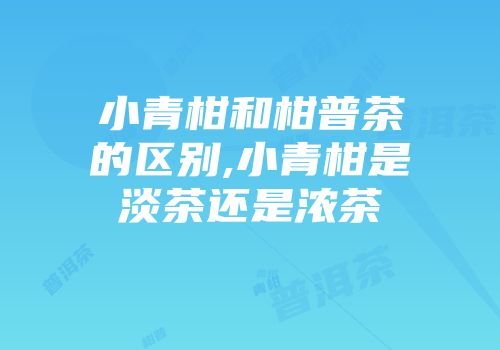 小青柑和柑普茶的区别,小青柑是淡茶还是浓茶