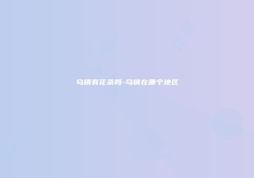 乌镇有花茶吗-乌镇在哪个地区