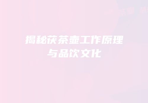揭秘茯茶壶工作原理与品饮文化