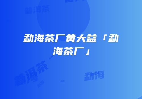 勐海茶厂黄大益「勐海茶厂」