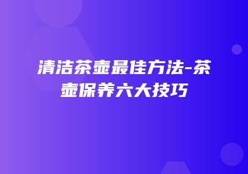 清洁茶壶最佳方法-茶壶保养六大技巧