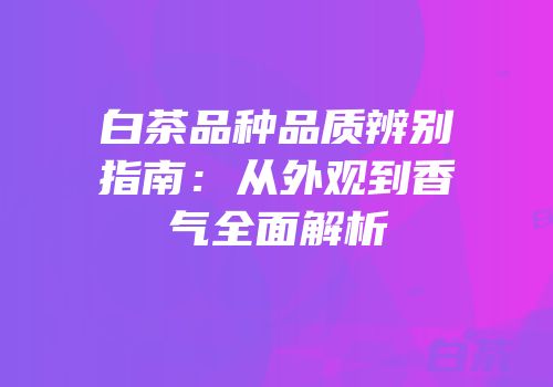 白茶品种品质辨别指南：从外观到香气全面解析