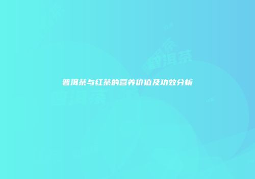 普洱茶与红茶的营养价值及功效分析