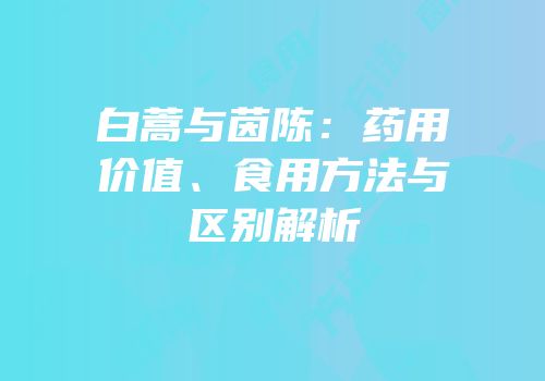白蒿与茵陈：药用价值、食用方法与区别解析