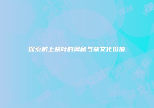 探索树上茶叶的奥秘与茶文化价值