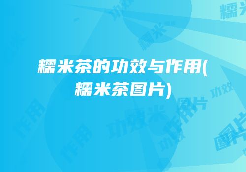糯米茶的功效与作用(糯米茶图片)