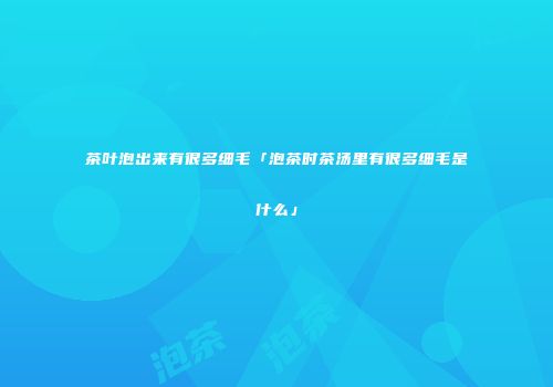 茶叶泡出来有很多细毛「泡茶时茶汤里有很多细毛是什么」