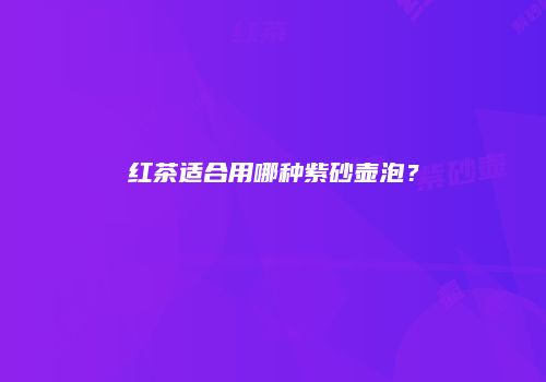 红茶适合用哪种紫砂壶泡？