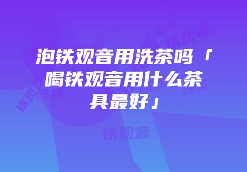 泡铁观音用洗茶吗「喝铁观音用什么茶具最好」