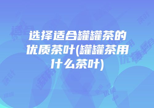 选择适合罐罐茶的优质茶叶(罐罐茶用什么茶叶)