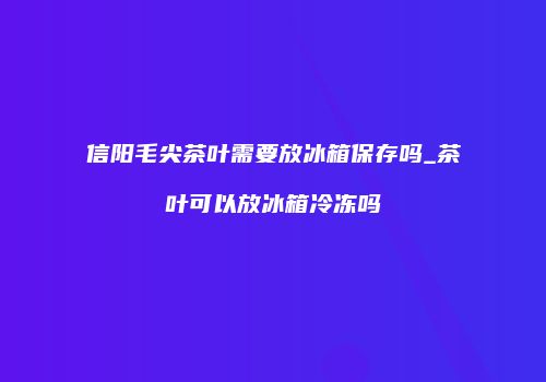 信阳毛尖茶叶需要放冰箱保存吗_茶叶可以放冰箱冷冻吗