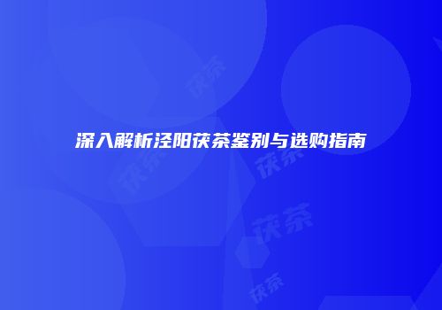 深入解析泾阳茯茶鉴别与选购指南