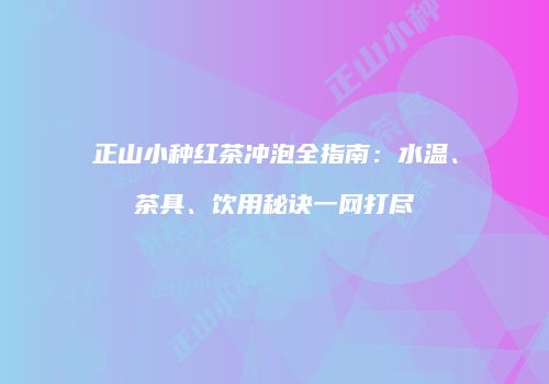 正山小种红茶冲泡全指南：水温、茶具、饮用秘诀一网打尽