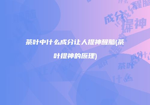 茶叶中什么成分让人提神醒脑(茶叶提神的原理)
