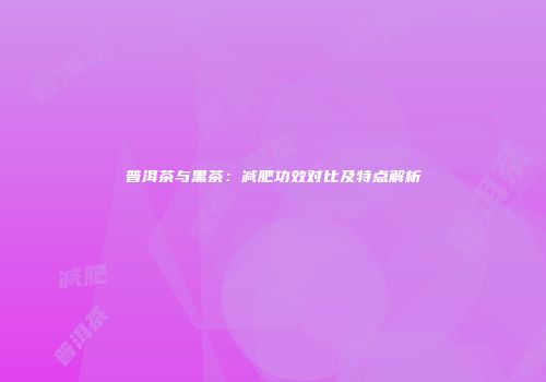 普洱茶与黑茶：减肥功效对比及特点解析