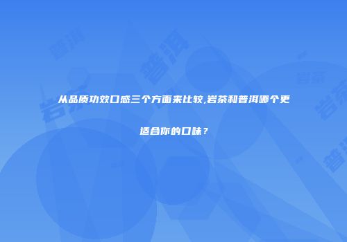 从品质功效口感三个方面来比较,岩茶和普洱哪个更适合你的口味？