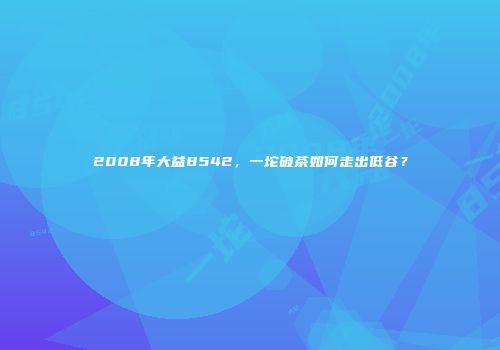 2008年大益8542，一坨破茶如何走出低谷？