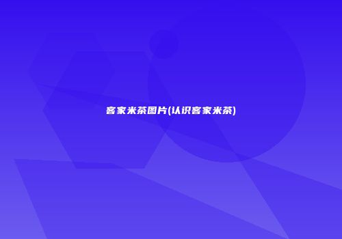客家米茶图片(认识客家米茶)