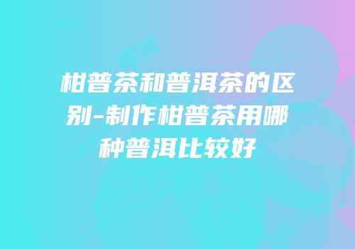 柑普茶和普洱茶的区别-制作柑普茶用哪种普洱比较好