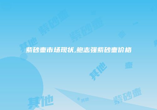 紫砂壶市场现状,鲍志强紫砂壶价格