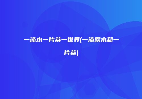 一滴水一片茶一世界(一滴露水和一片茶)