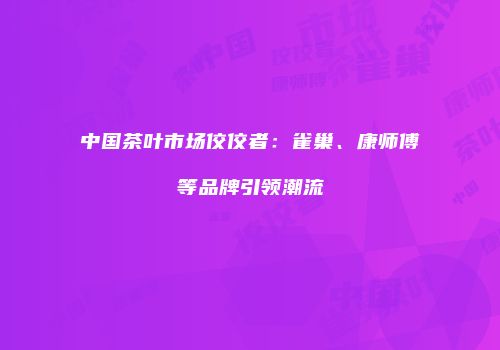 中国茶叶市场佼佼者：雀巢、康师傅等品牌引领潮流