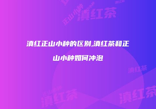 滇红正山小种的区别,滇红茶和正山小种如何冲泡