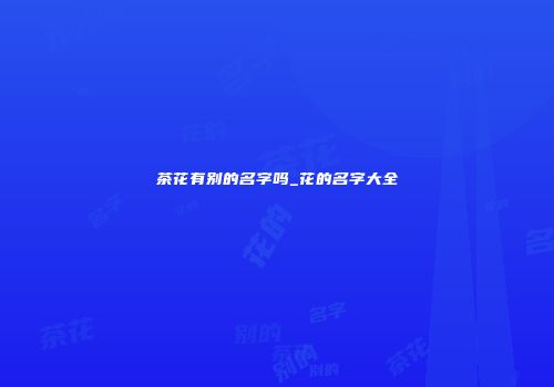 茶花有别的名字吗_花的名字大全