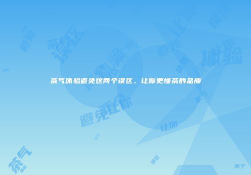 茶气体验避免这两个误区，让你更懂茶的品质