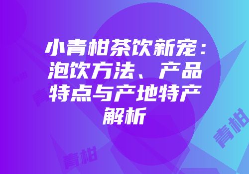 小青柑茶饮新宠：泡饮方法、产品特点与产地特产解析