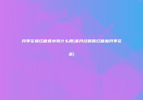 月季花和红糖煮水有什么用(来月经喝喝红糖加月季花茶)