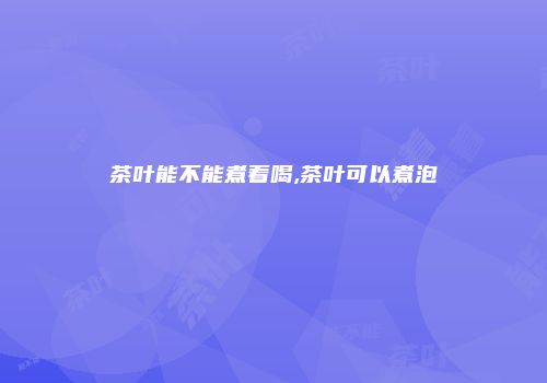 茶叶能不能煮着喝,茶叶可以煮泡