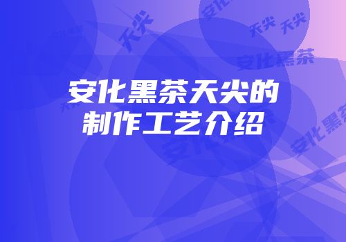 安化黑茶天尖的制作工艺介绍