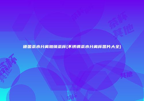 德国茶水分离玻璃茶杯(不锈钢茶水分离杯图片大全)