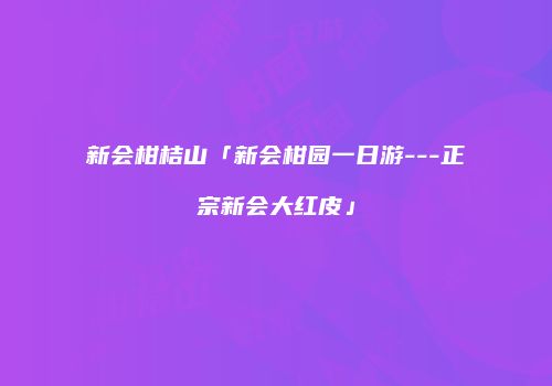 新会柑桔山「新会柑园一日游---正宗新会大红皮」