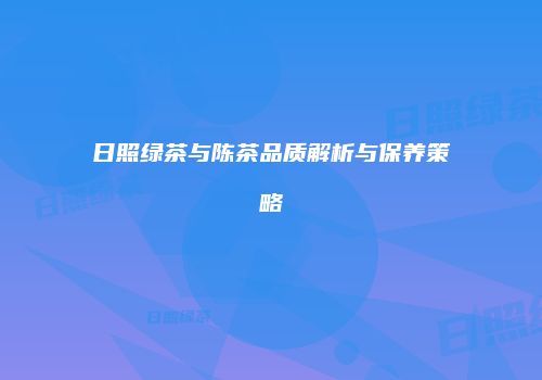 日照绿茶与陈茶品质解析与保养策略