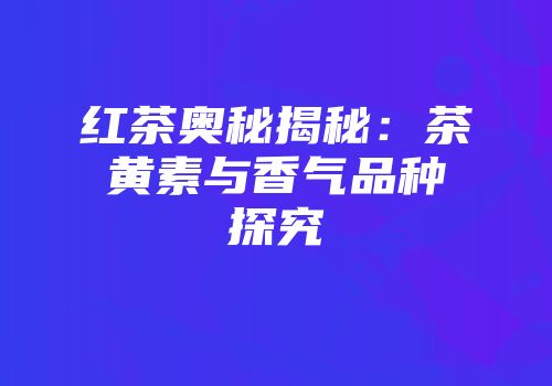 红茶奥秘揭秘：茶黄素与香气品种探究